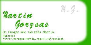 martin gorzsas business card